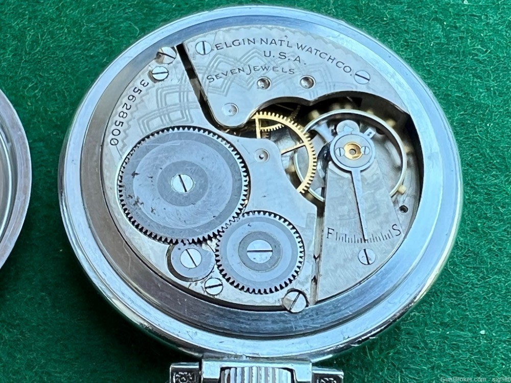 ANTIQUE ELGIN 1935 S16 ART DECO POCKET WATCH-img-7