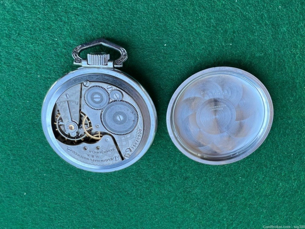 ANTIQUE ELGIN 1935 S16 ART DECO POCKET WATCH-img-4