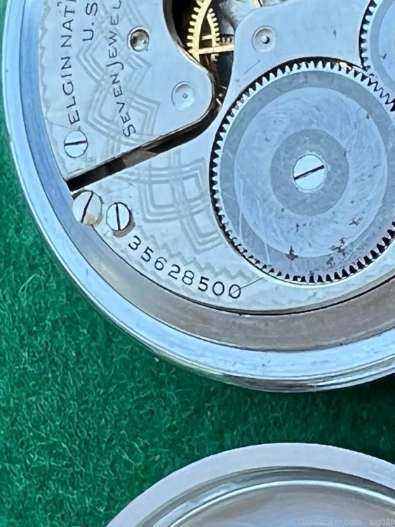 ANTIQUE ELGIN 1935 S16 ART DECO POCKET WATCH-img-8