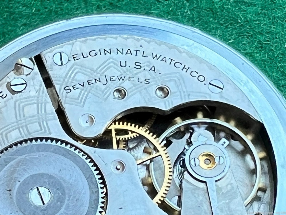ANTIQUE ELGIN 1935 S16 ART DECO POCKET WATCH-img-9