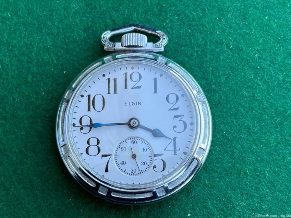 ANTIQUE ELGIN 1935 S16 ART DECO POCKET WATCH-img-0