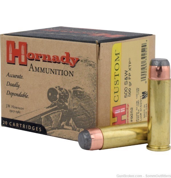Hornady 500 S&W 500gr Interlock Flat Point XTP-img-0