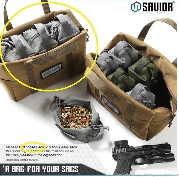 SAVIOR EQUIPMENT - (2) Mini Duffle and (4) Soft Loose Ammo Pouches - TAN -img-5