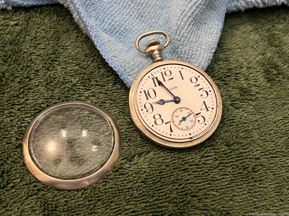 ANTIQUE ART DECO ELGIN MODEL 7 S16 17J POCKET WATCH, MADE 1937, RUNNING-img-7