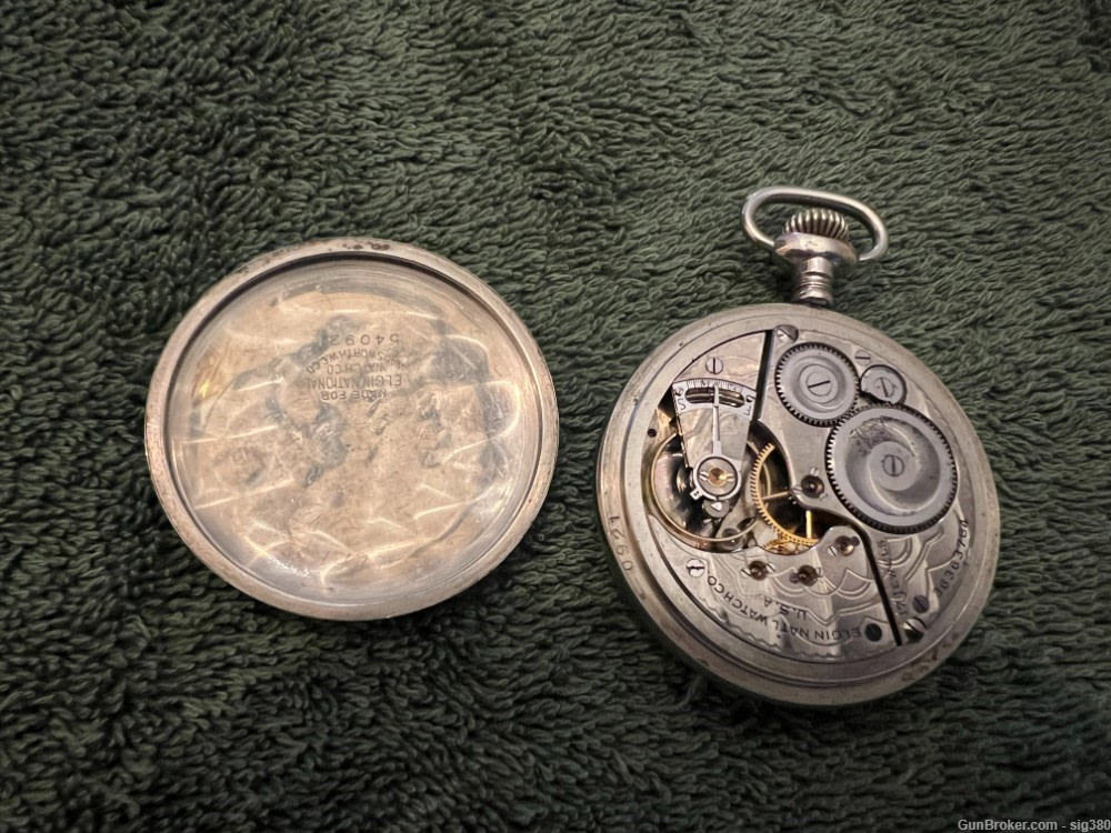ANTIQUE ART DECO ELGIN MODEL 7 S16 17J POCKET WATCH, MADE 1937, RUNNING-img-2