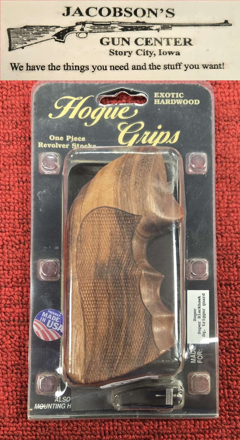 Hogue Ruger SBH Square Trigger Guard Grips Goncalo Alves 2606LM42010SN*N-img-0