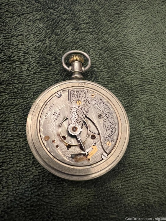 ANTIQUE WALTHAM MODEL 1883 S18 17J POCKET WATCH, MADE 1908, RUNNING-img-5