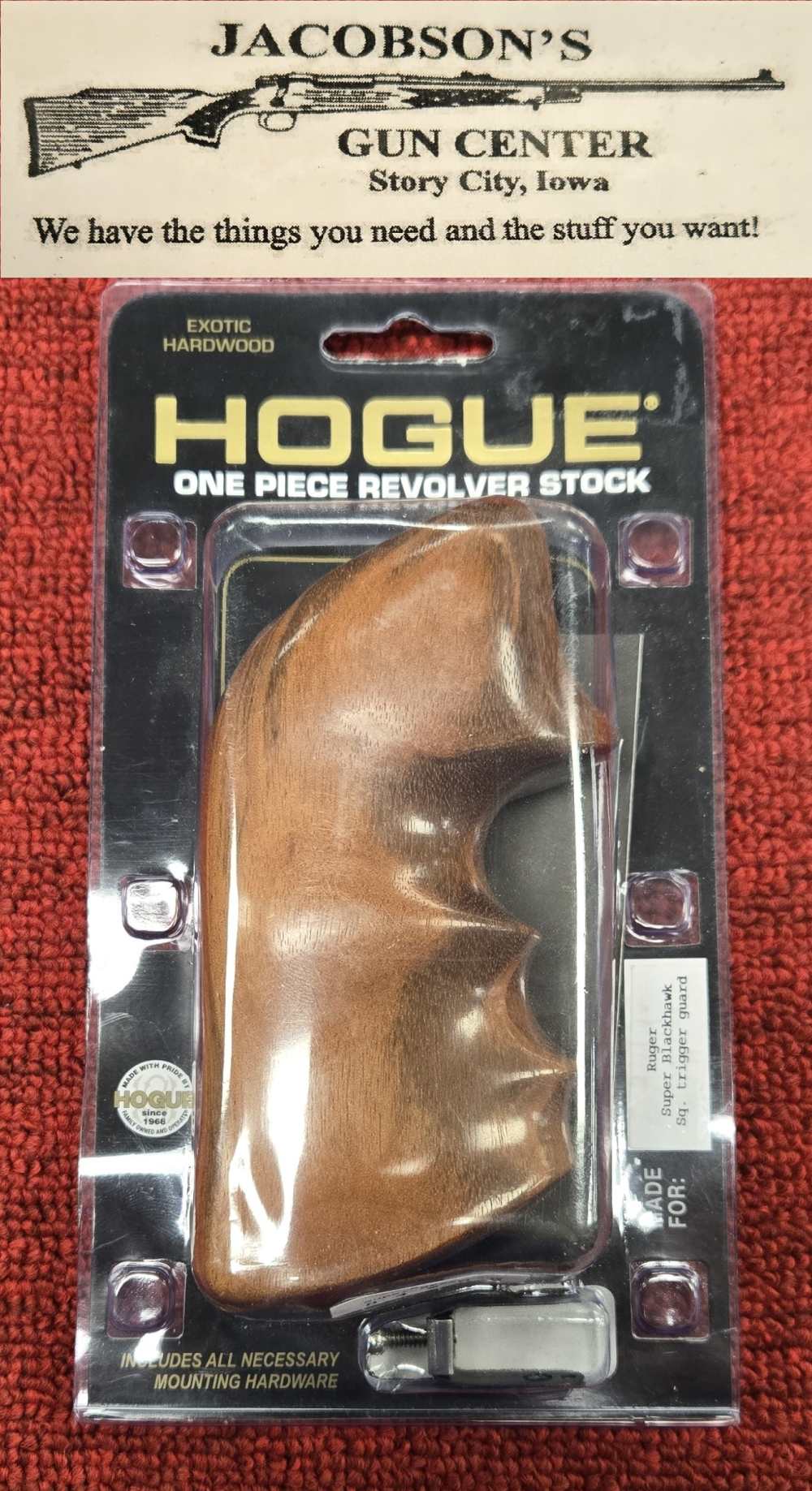 Hogue Ruger SBH Square Trigger Guard Grips Goncalo Alves 2606LM42003SN*N-img-0