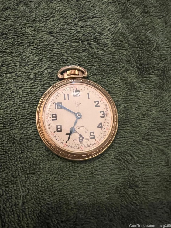 VINTAGE ELGIN SWISS MODEL 324 S16 17J POCKET WATCH, MADE 1960s, RUNNING-img-0
