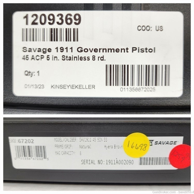 Savage 1911 Government Pistol 45 ACP Stainless 67202, 16698 NEW MODEL! RARE-img-11