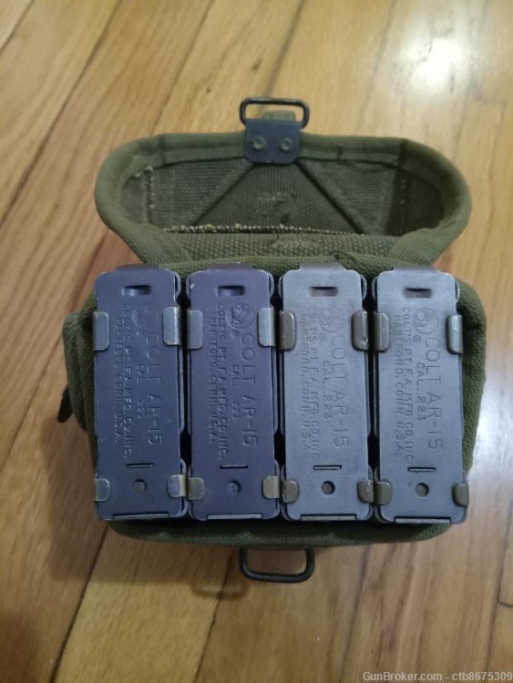 4 Colt .223 AR-15 Magazines with Pouch-img-0
