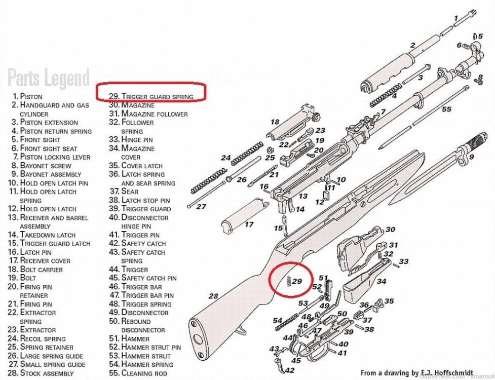 SKS FCG Trigger Guard spring, unissued Russian military surplus-img-1