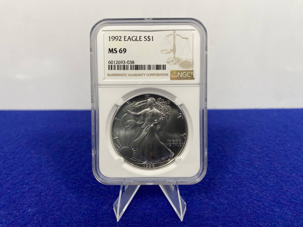 1992 American Silver Eagle NGC MS69 *1 Troy Ounce* -Perfect Investment--img-0