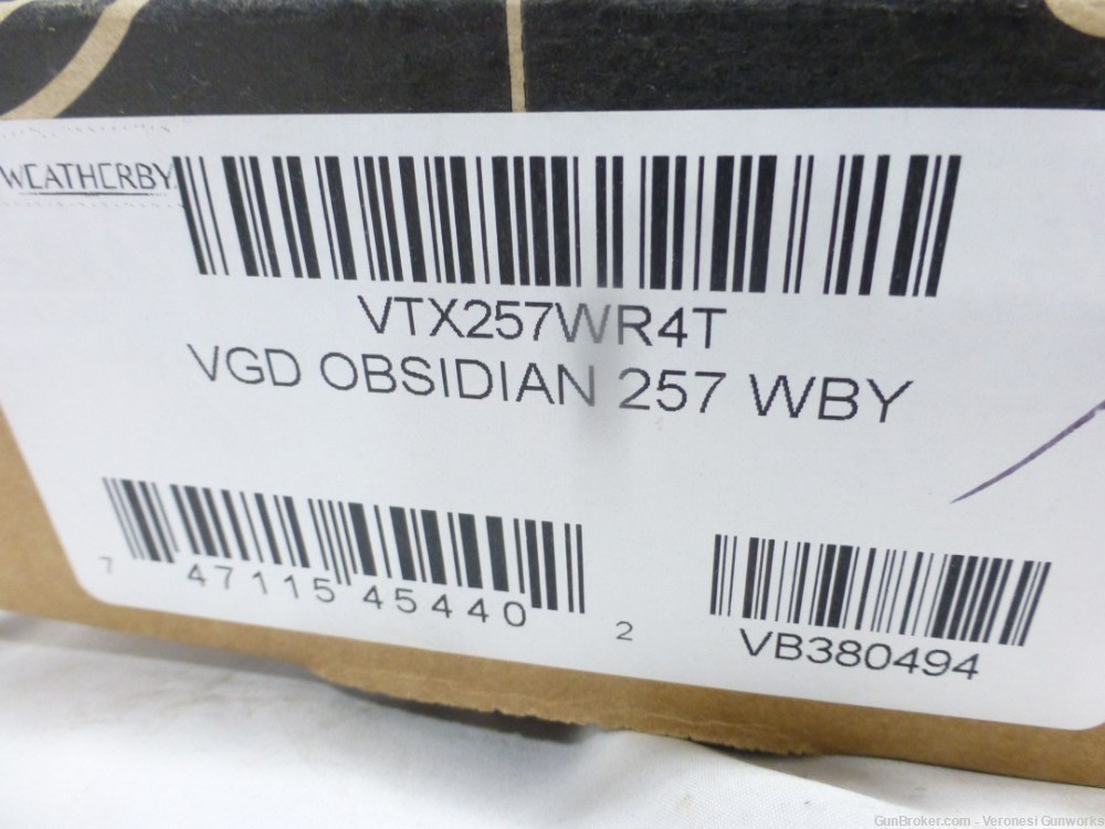 NIB Weatherby Vanguard Obsidian 257 Wby 24" Threaded VTX257WR4T-img-11