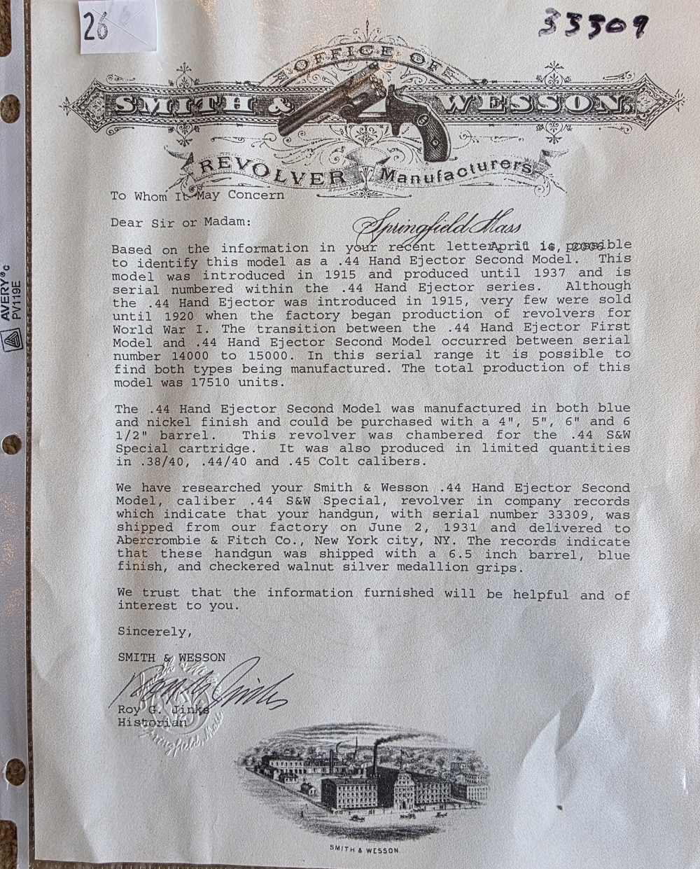 1931 S&W .44 SPL Hand Ejector 2nd Model ABERCROMBIE FITCH Factory Lettered-img-26
