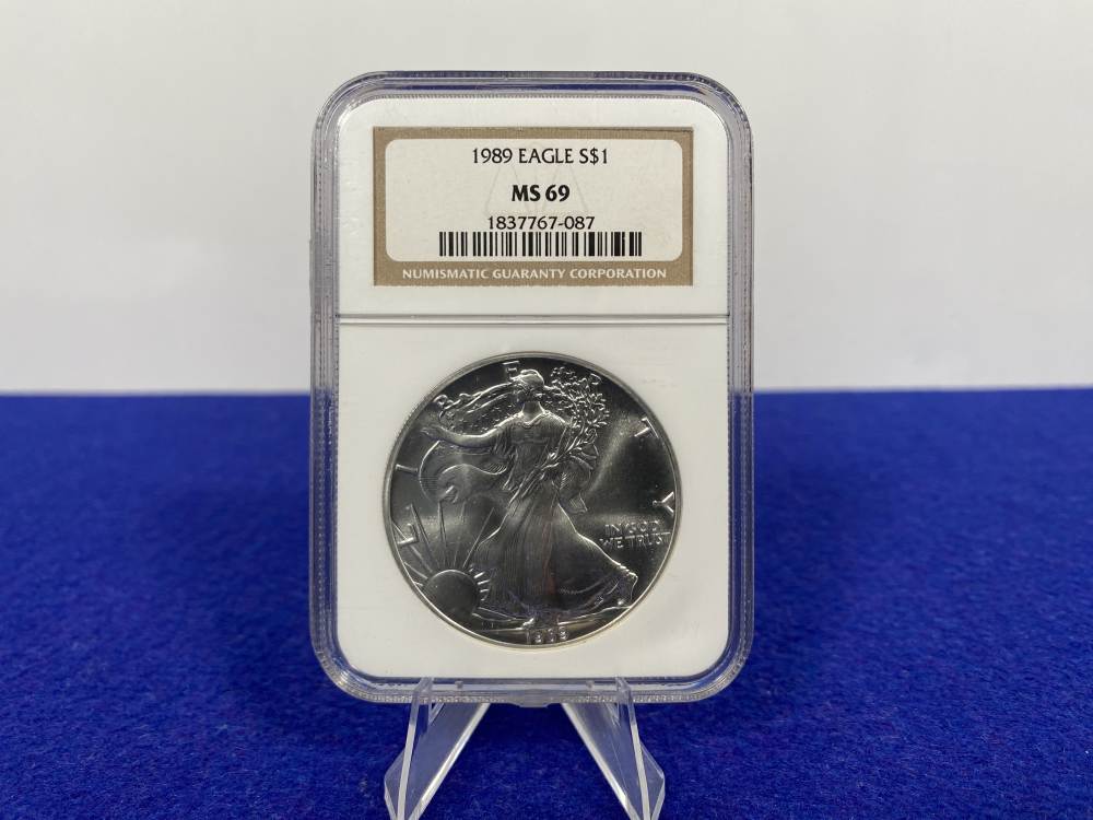 1989 American Silver Eagle NGC MS69 *1 Troy Ounce* -COLLECTABLE--img-0