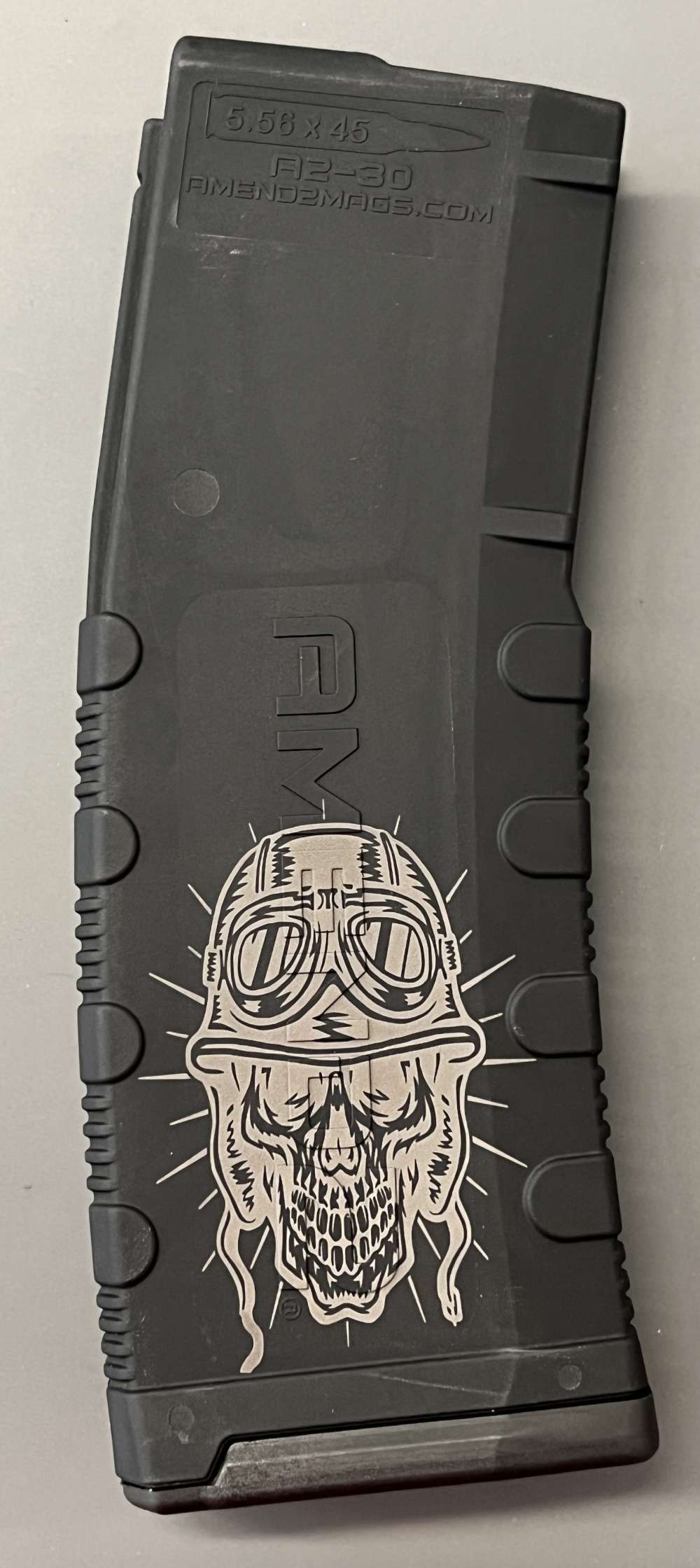 SOLDIER SKELTON LASER ENGRAVED AMERND 2 MOD2 AR15, M4, M16 MAGAZINE BLACK-img-0