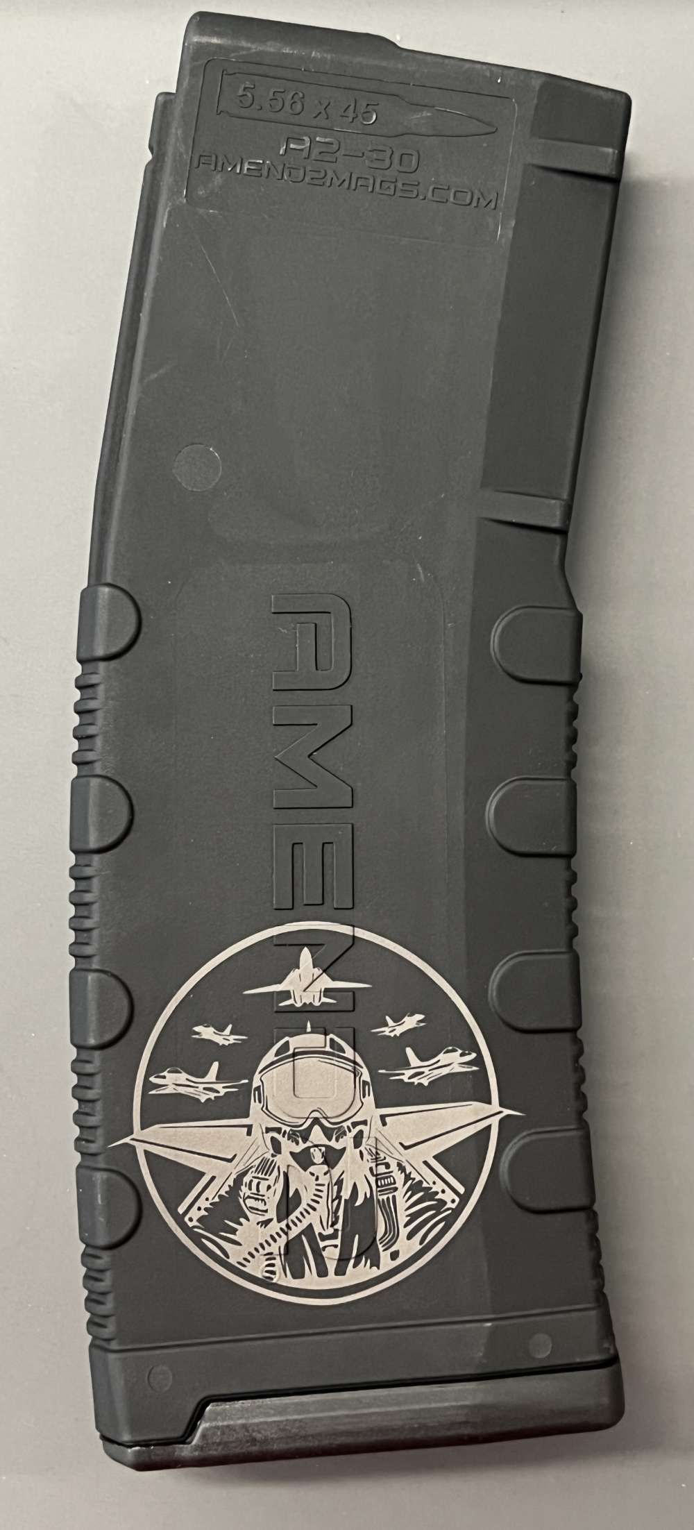 FIGHTER PILOT LASER ENGRAVED AMERND 2 MOD2 AR15, M4, M16 MAGAZINE-img-1