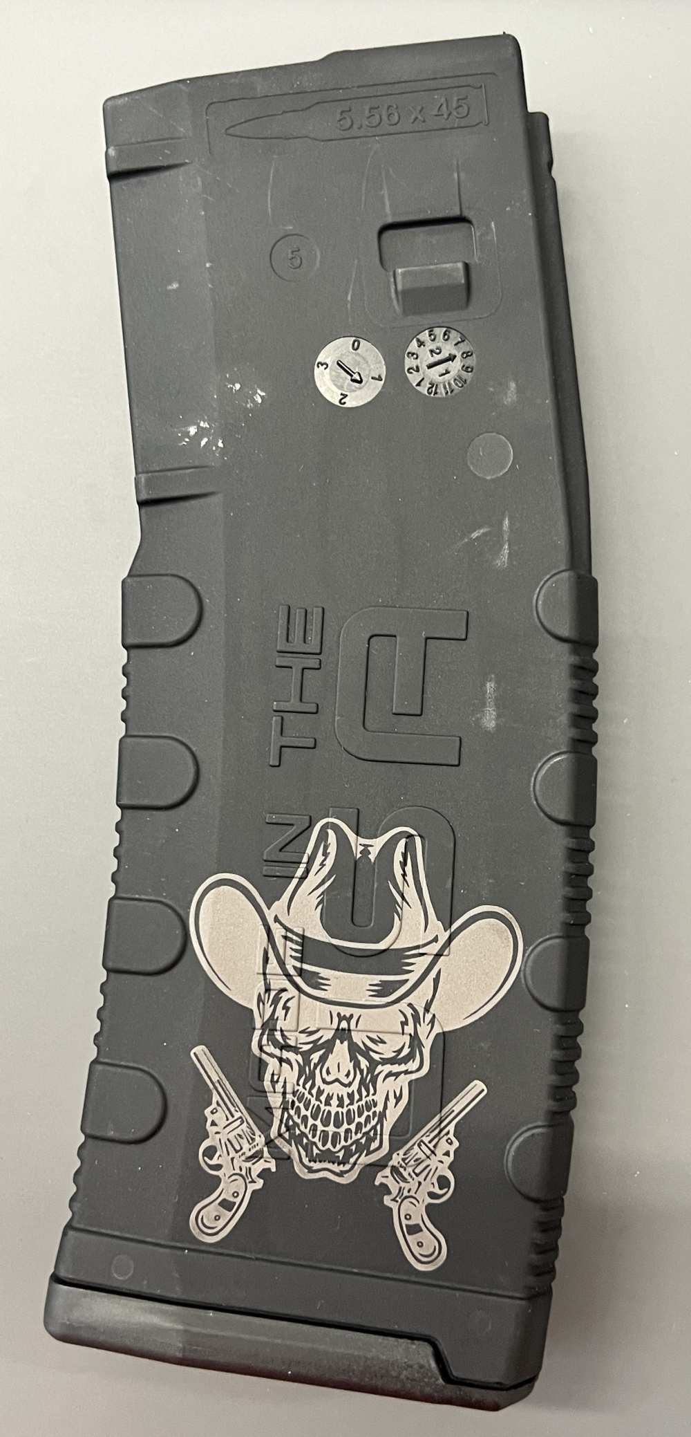 SKULL COWBOY LASER ENGRAVED AR15, M4, M16 MAGAZINE-img-1