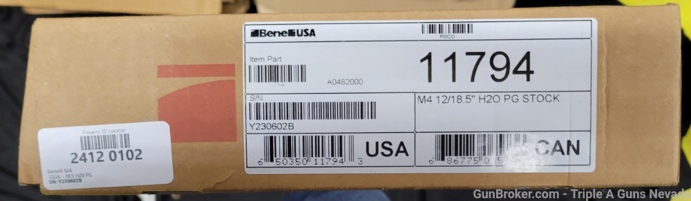 Benelli M4 H20 12ga 18.5in titanium cerakote pistol grip stock 11794-img-26