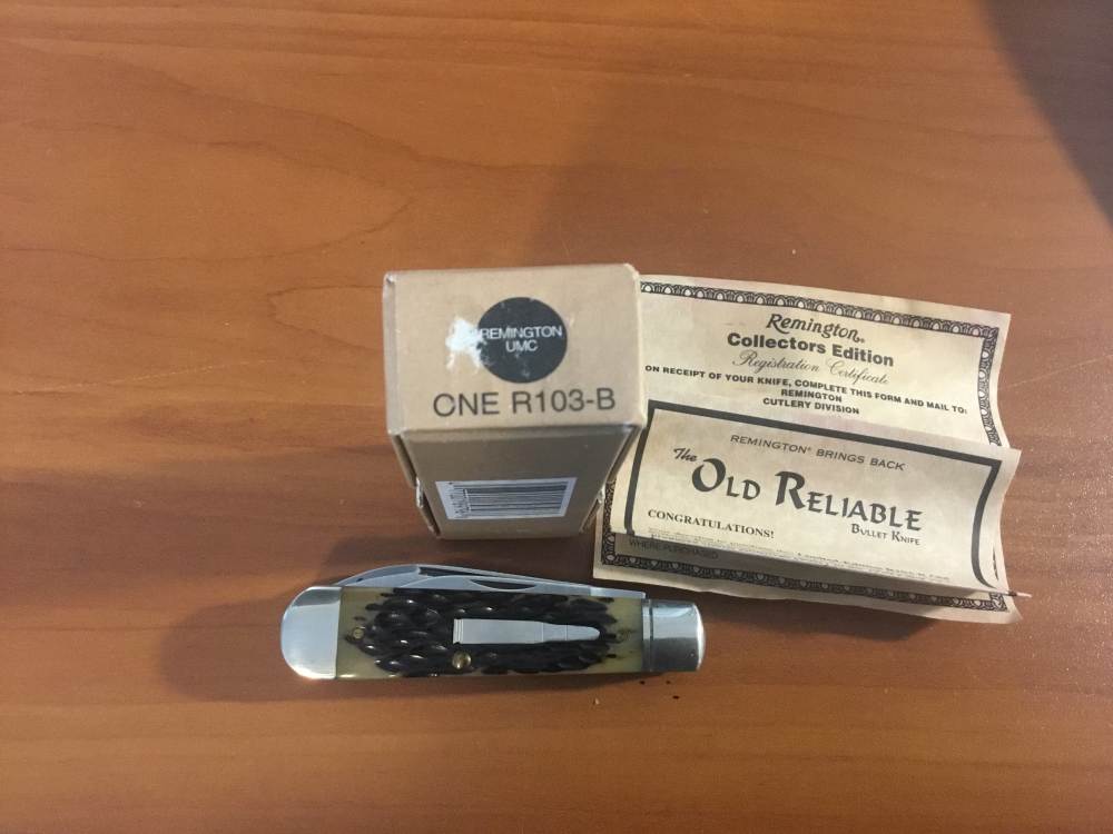 Remington 2004, R103-B Bullet”The Old Reliable “ Jack knife with box-img-5