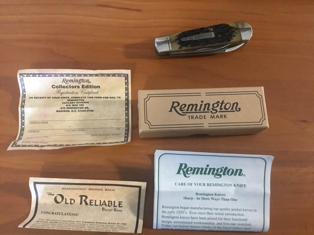 Remington 2004, R103-B Bullet”The Old Reliable “ Jack knife with box-img-3