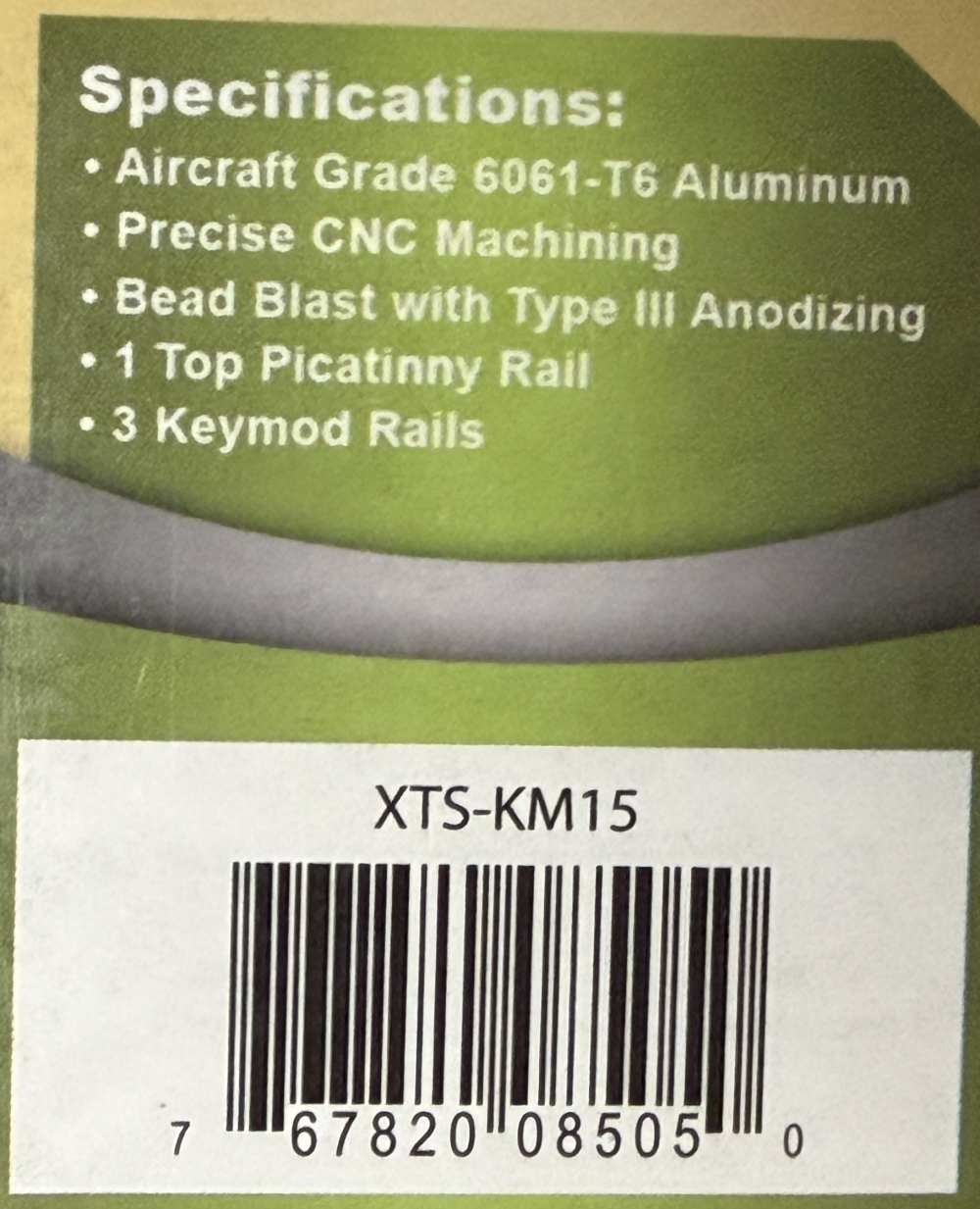 XTS-KM15 Tactical Rail Color: Black-img-3