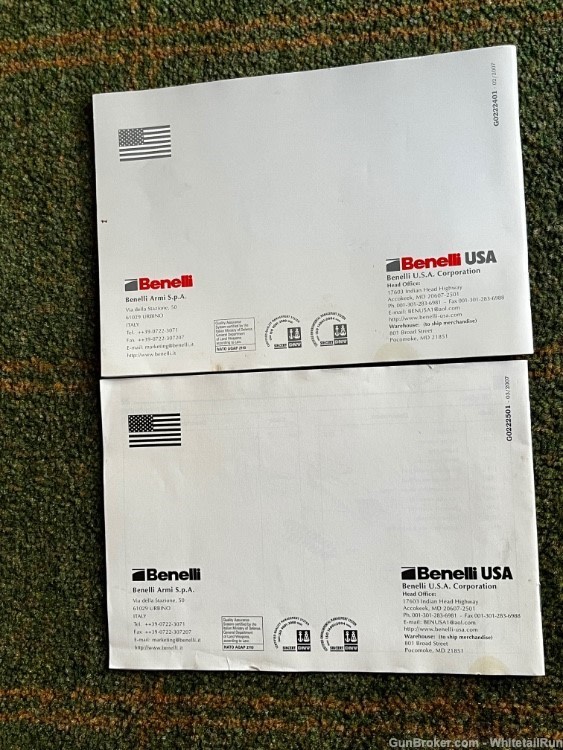 FACTORY BENELLI M2 OWNER'S/INSTRUCTION MANUAL + LEFT HAND PARTS LIST 4 M2-img-1