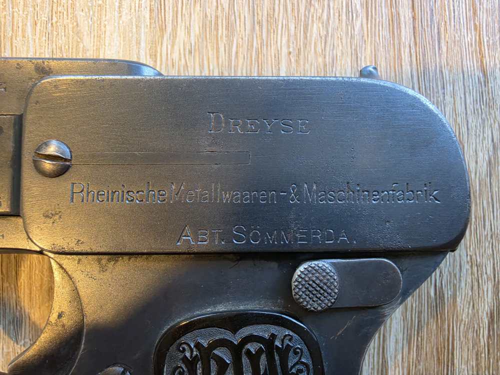 Dreyse Model 1907 7.65mm (.32 ACP) Pistol WWI German Crown/N Proofs C&R-img-3
