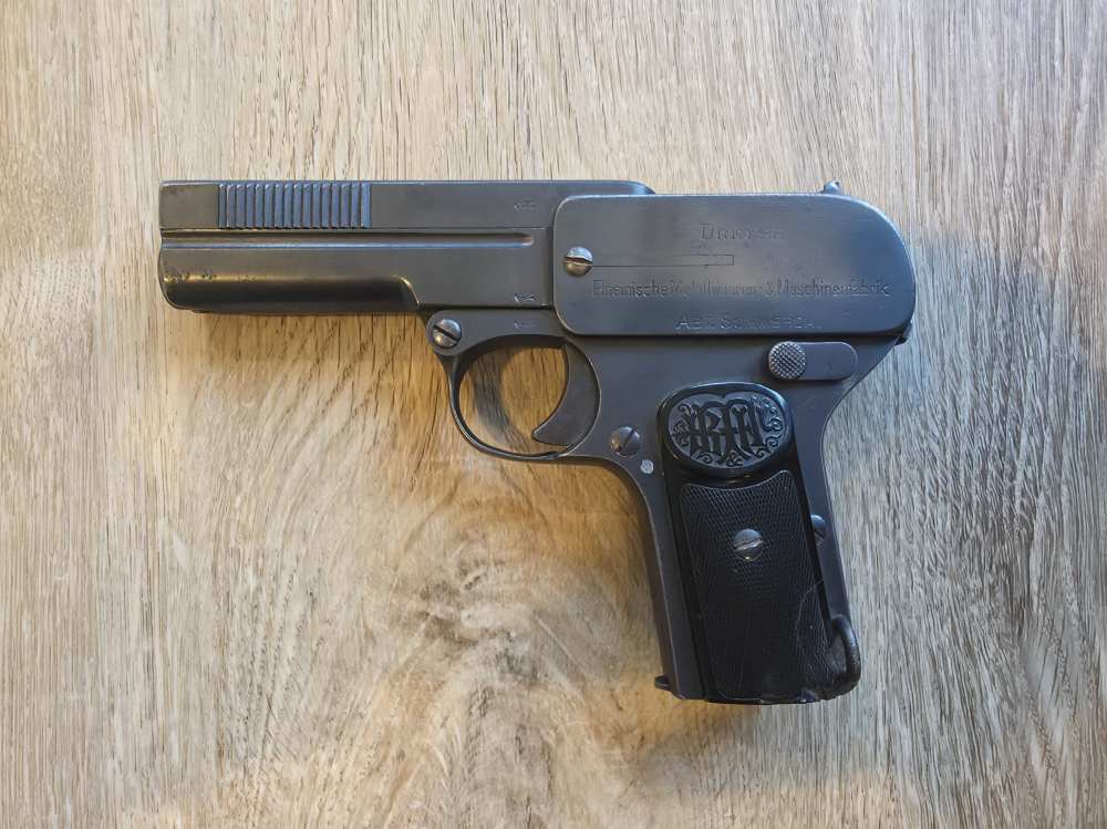 Dreyse Model 1907 7.65mm (.32 ACP) Pistol WWI German Crown/N Proofs C&R-img-1