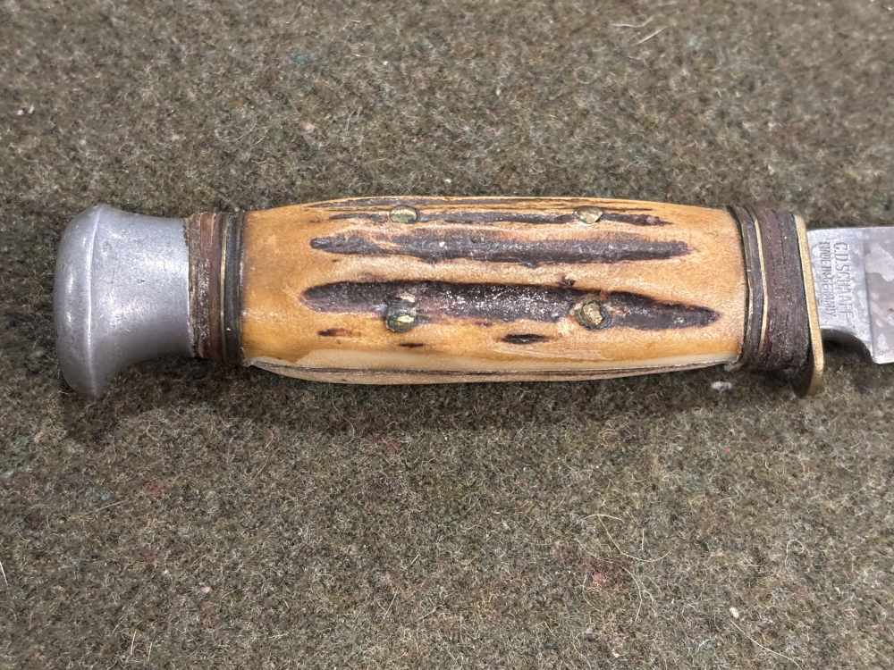 1950s - Solingen - C.D. Schaaff - Double Hunting Knife Set - Stag Handles-img-47