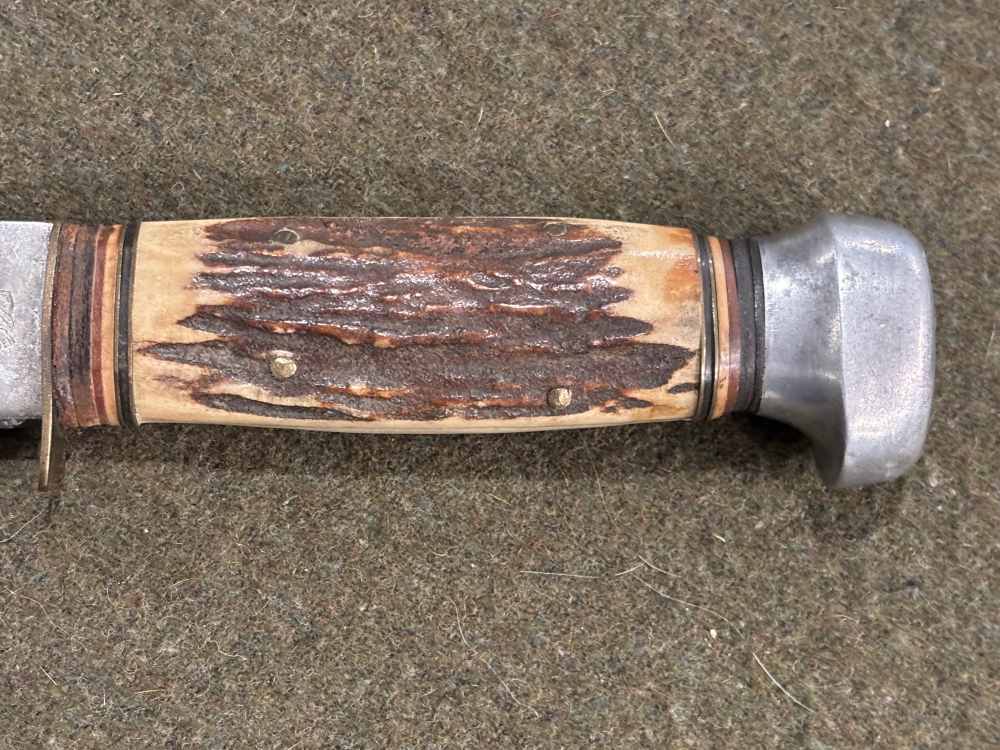 1950s - Solingen - C.D. Schaaff - Double Hunting Knife Set - Stag Handles-img-13