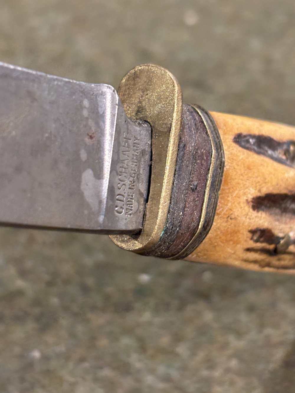 1950s - Solingen - C.D. Schaaff - Double Hunting Knife Set - Stag Handles-img-82
