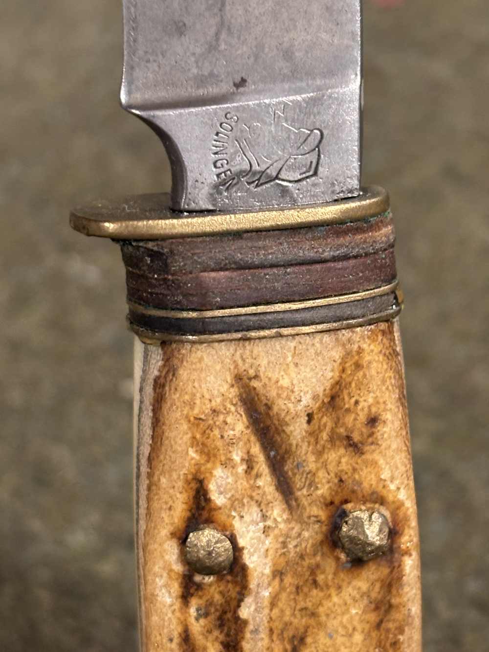1950s - Solingen - C.D. Schaaff - Double Hunting Knife Set - Stag Handles-img-69