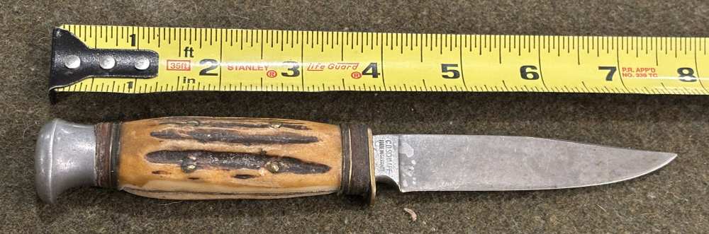 1950s - Solingen - C.D. Schaaff - Double Hunting Knife Set - Stag Handles-img-2