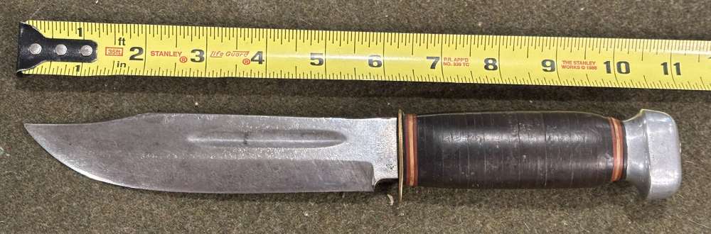 Vintage 1950s - Solingen Germany - ERN - Hunting Knife -Stacked Leather -img-0