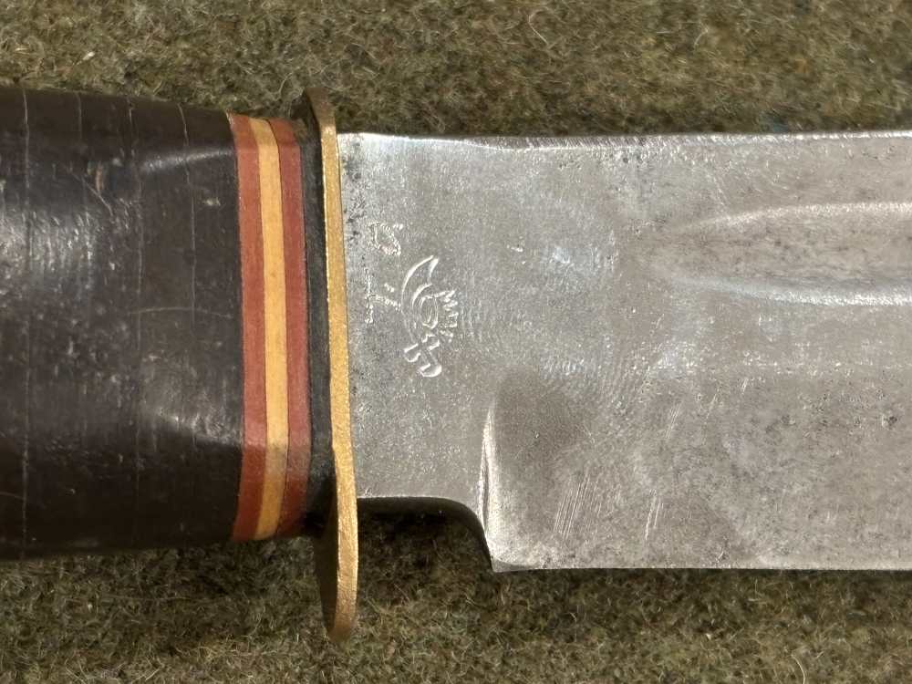 Vintage 1950s - Solingen Germany - ERN - Hunting Knife -Stacked Leather -img-24