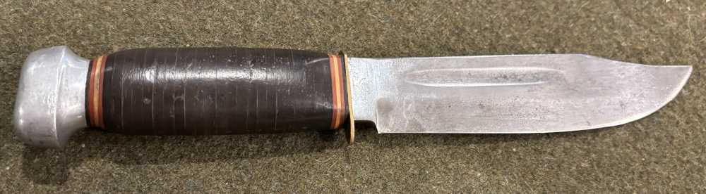 Vintage 1950s - Solingen Germany - ERN - Hunting Knife -Stacked Leather -img-21