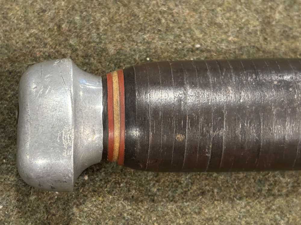 Vintage 1950s - Solingen Germany - ERN - Hunting Knife -Stacked Leather -img-22