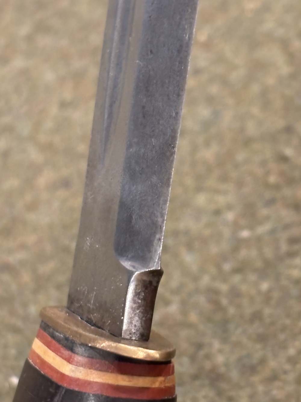Vintage 1950s - Solingen Germany - ERN - Hunting Knife -Stacked Leather -img-41