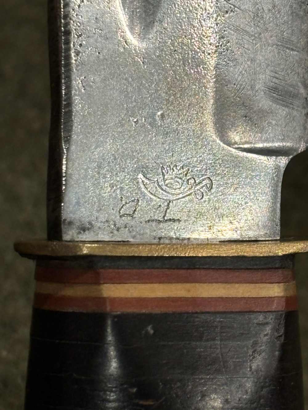 Vintage 1950s - Solingen Germany - ERN - Hunting Knife -Stacked Leather -img-5