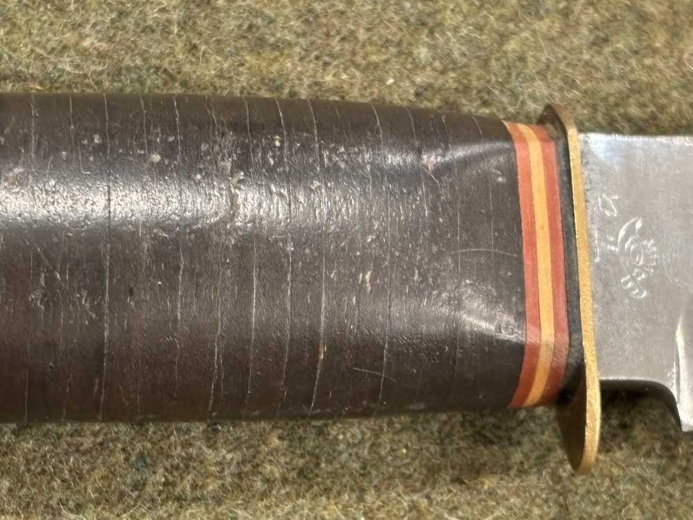 Vintage 1950s - Solingen Germany - ERN - Hunting Knife -Stacked Leather -img-23
