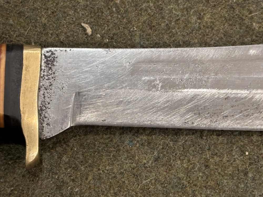 Vintage 1960s - SportsWorld, Japan - Hunting Knife - Stacked Leather Handle-img-17
