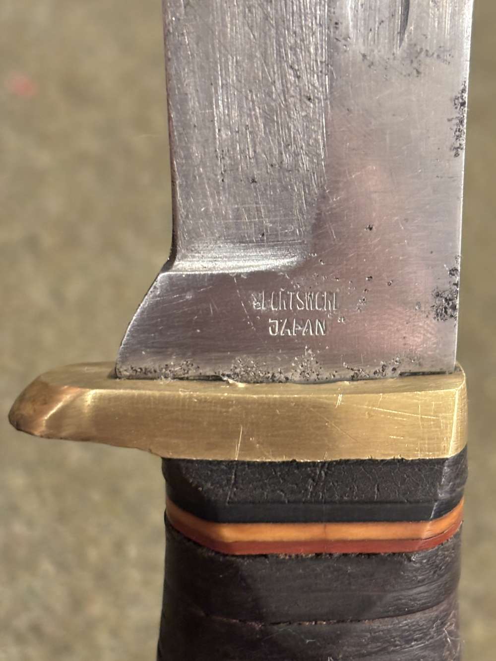 Vintage 1960s - SportsWorld, Japan - Hunting Knife - Stacked Leather Handle-img-3