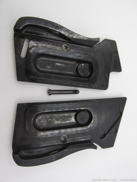 swiss sig p210 military police issue early gloss black bakelite grip set-img-6