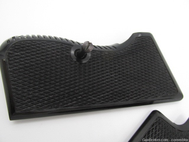 swiss sig p210 military police issue early gloss black bakelite grip set-img-2