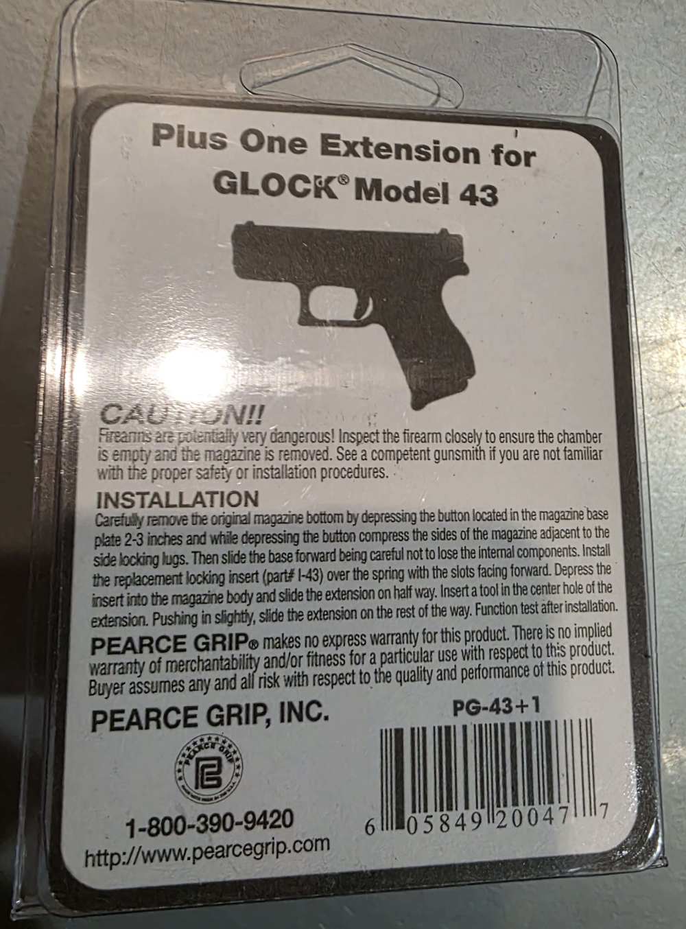 Pearce Grip Glock 43 Plus One Magazine Extension-img-1