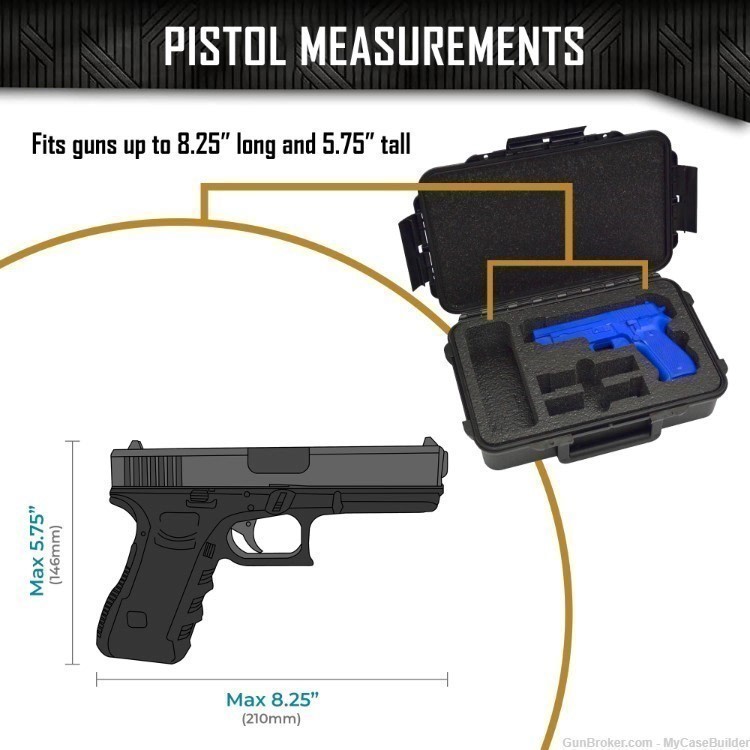 Single Pistol Double Magazine DORO Sport 400 Case w/ Black TopGuard Foam-img-5
