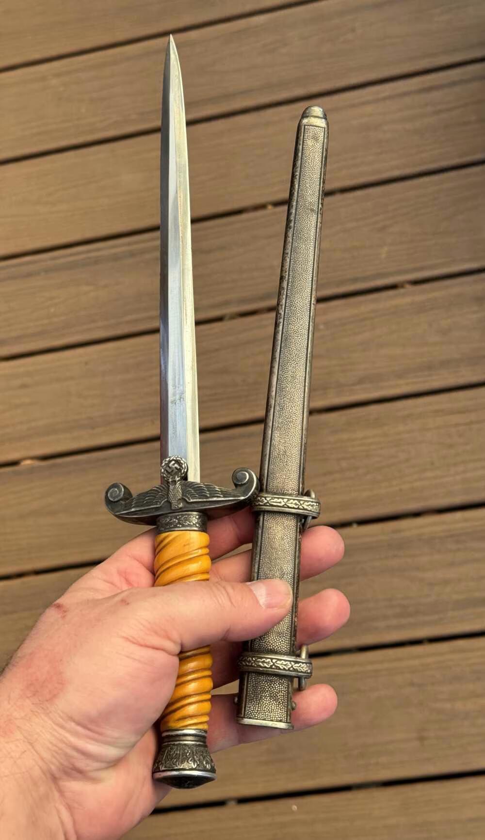 GERMAN WWII ARMY OFFICER DAGGER w/ ORIGINAL SCABBARD SIEGFRIED WAFFEN-img-7