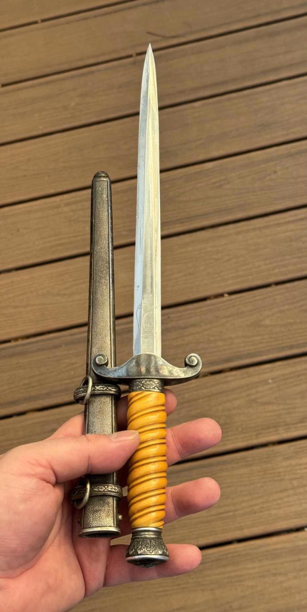 GERMAN WWII ARMY OFFICER DAGGER w/ ORIGINAL SCABBARD SIEGFRIED WAFFEN-img-6